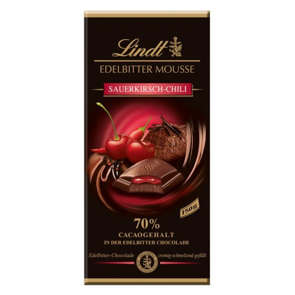 Lindt Edelbitter Mousse meggyes chilis étcsokoládé