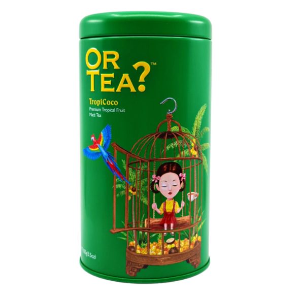 Or tea? TropiCoco trópusi gyümölcsös szálas zöld maté tea fémdobozban